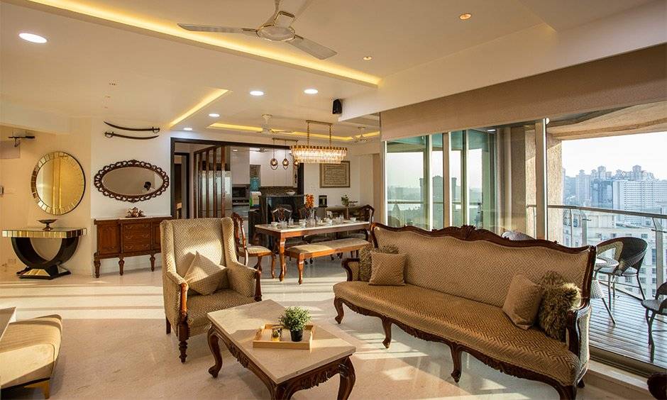 A regal Indian home featuring classic furnishings