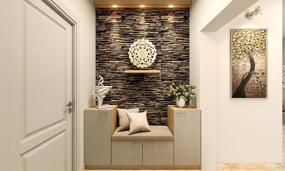 An entryway interior designed with modern spotlights is an excellent way to keep the space bright