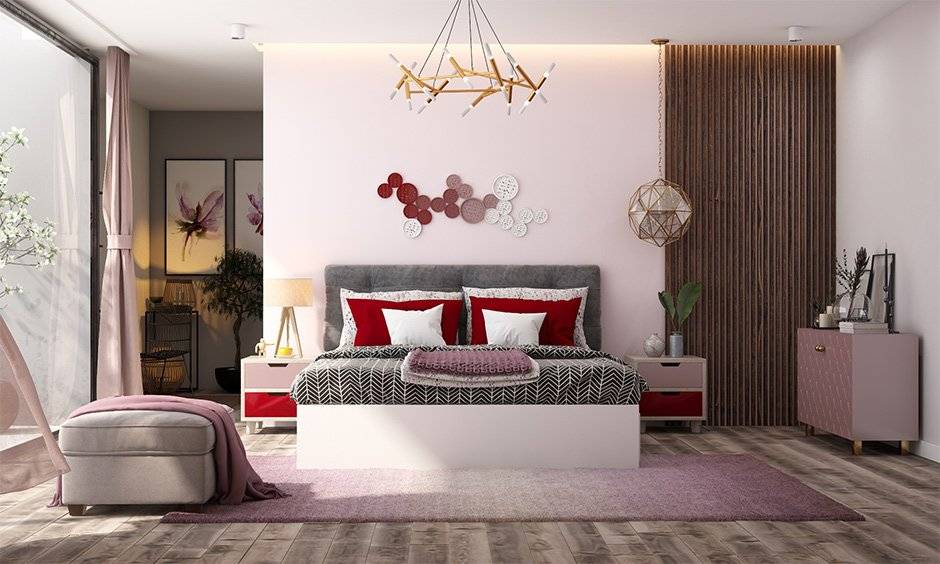 12x15 bedroom design with small light coloured rugs for a roomy look