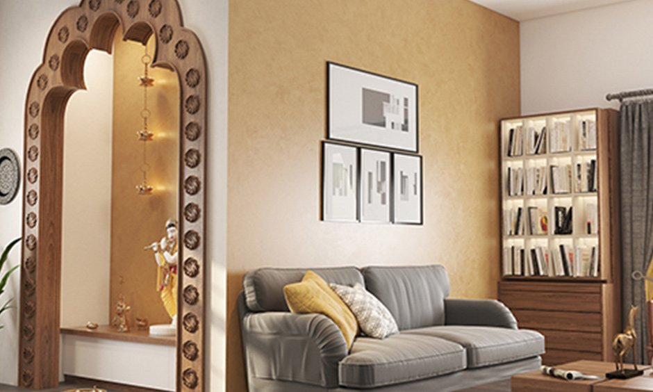 A free-standing living room storage and organisation for books