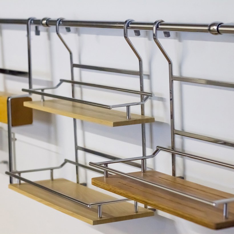 A kitchen organiser with hanging organisers where you can organise any of the items in kitchen organisation ideas