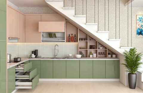 Kitchen under stairs smart space-saving design for your home