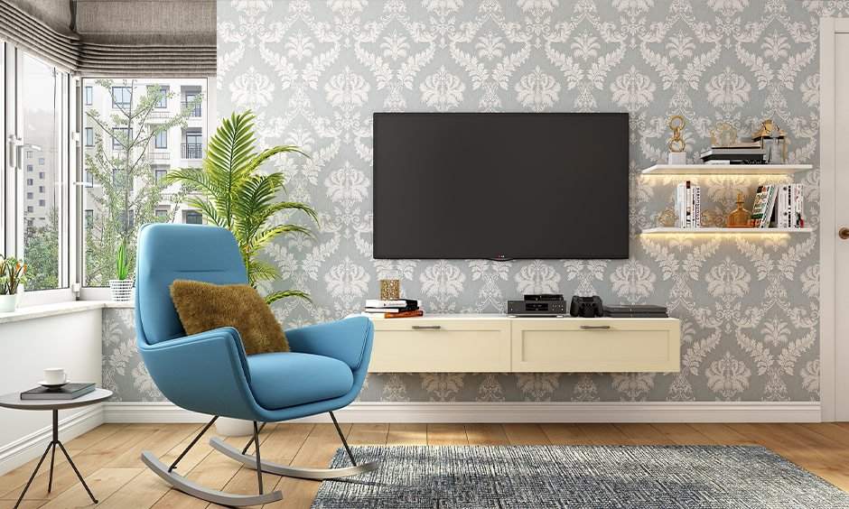 Living room seating idea which includes a rocking chair