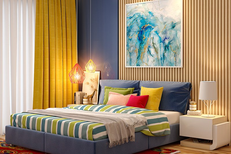 modern bedroom colours which has us feeling therapeutic with its vertical striped theme with these modern bedroom images