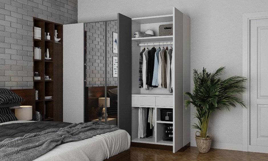 Bedroom Wardrobe interior design online for Bangalore Mumbai and Hyderabad.