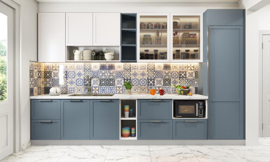 Colourful patterned kitchen backsplash wall tiles for a modern look