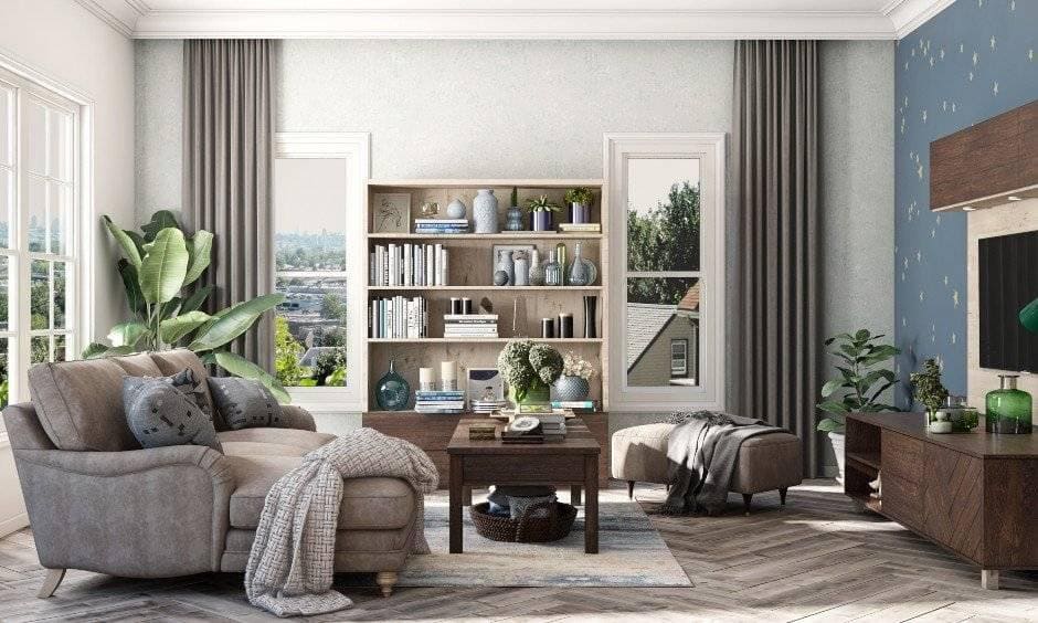 Space saving bookshelf design with double sliding bookshelf makes a space saving solution