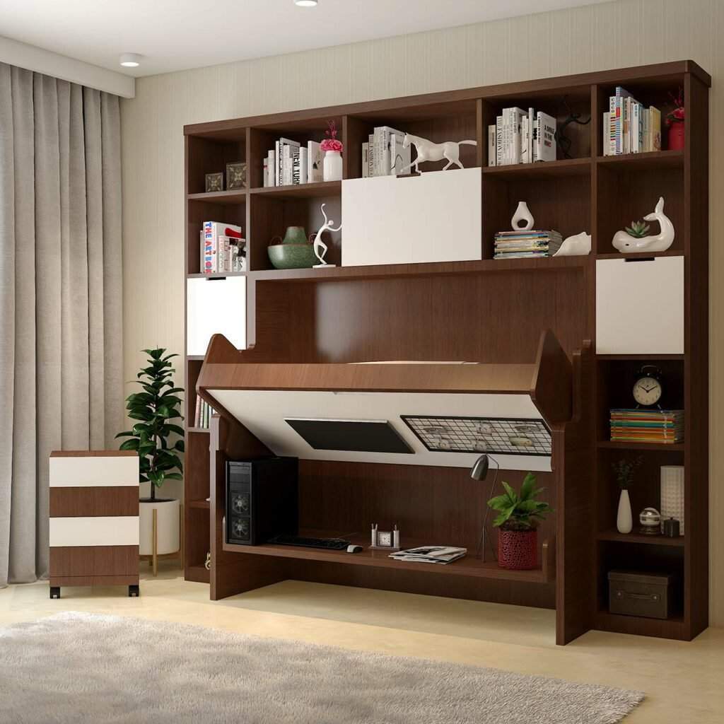 Space Saving Study Table - Folds Down To Become A Spare Bed 