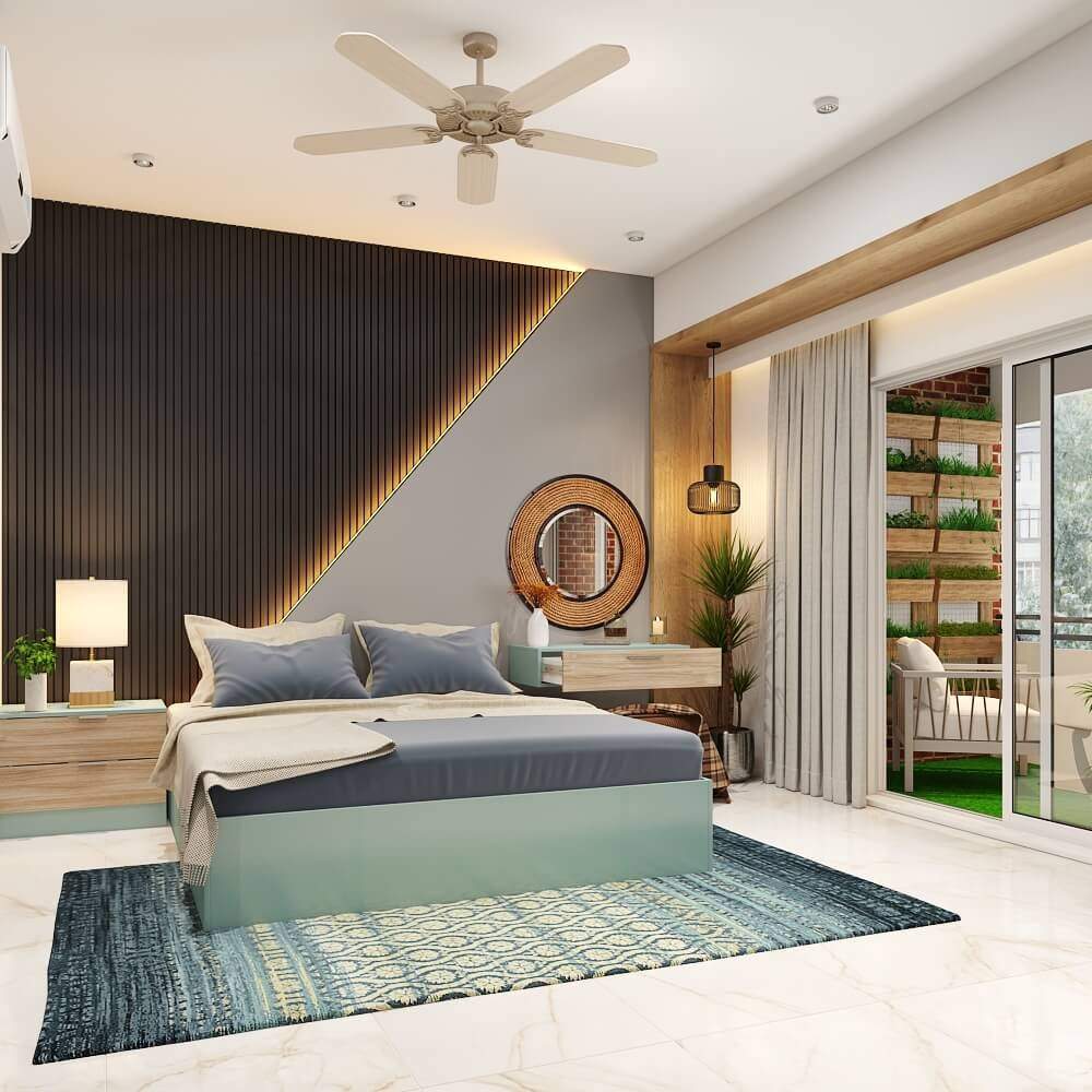 Top interior designers in Pune designed a bedroom with floating vanity