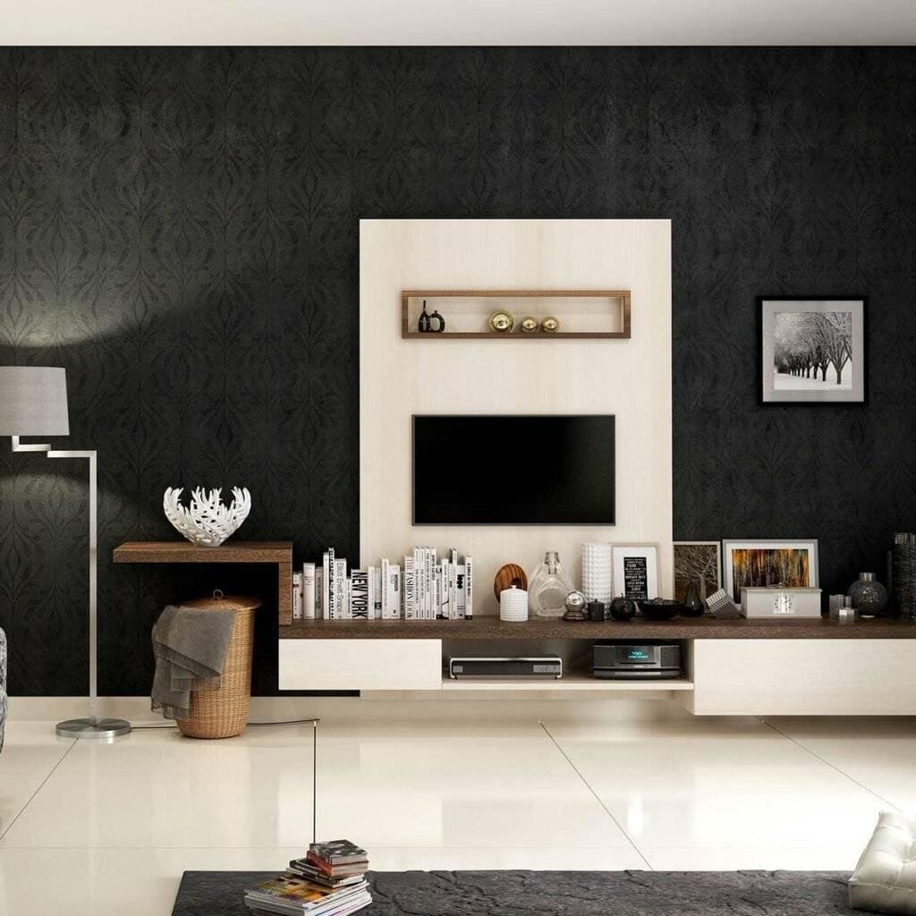 TV unit design for master bedroom to highlight a striking tv unit panel for bedroom
