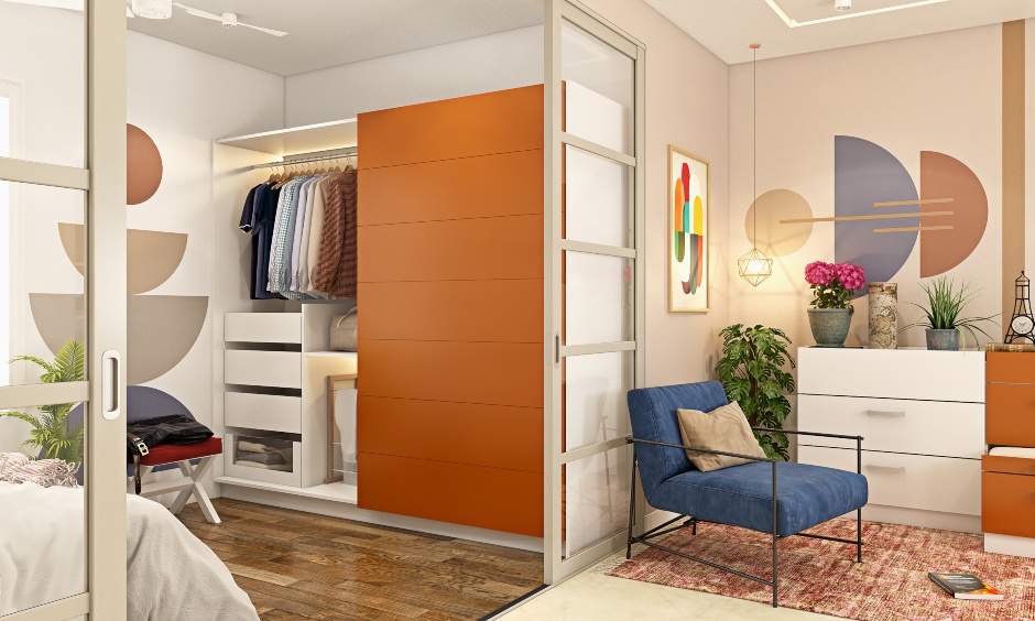Wardrobe design images with variety of compartments that doubles storage space